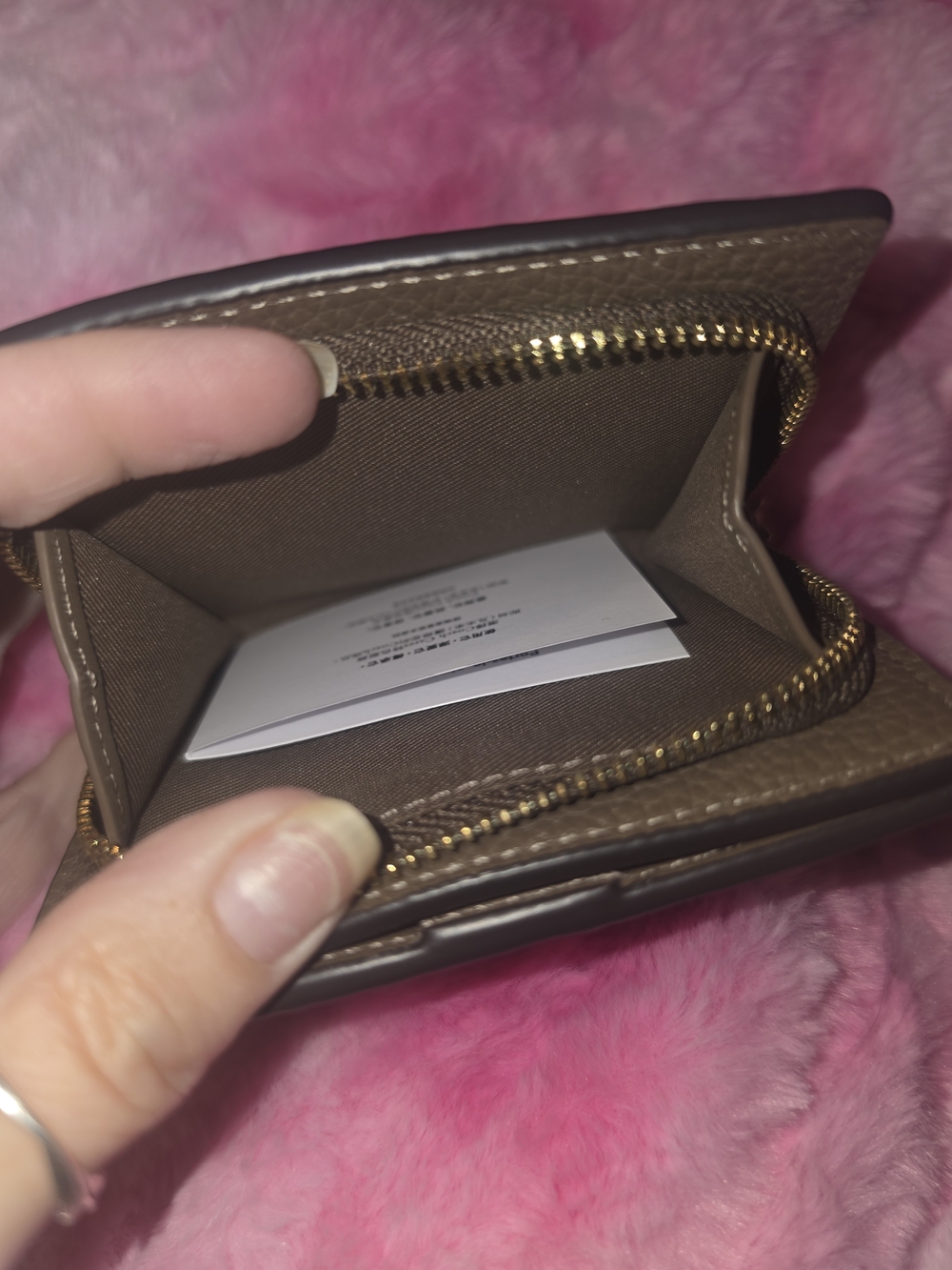 Small Zip Wallet In Dark Stone - Picture 4 of 4